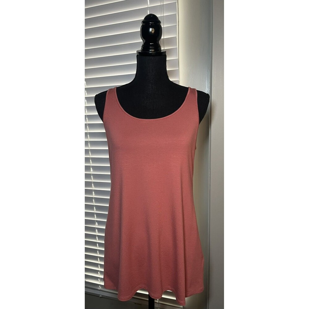 Eileen‎ Fisher Women's Scoop Neck Viscose Tank Top Coral Size S/P